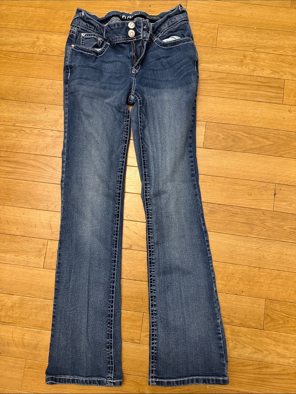 iWallFlower Luscious Curvy Insta Stretch Mid Rise Bling Bootcut Jeans